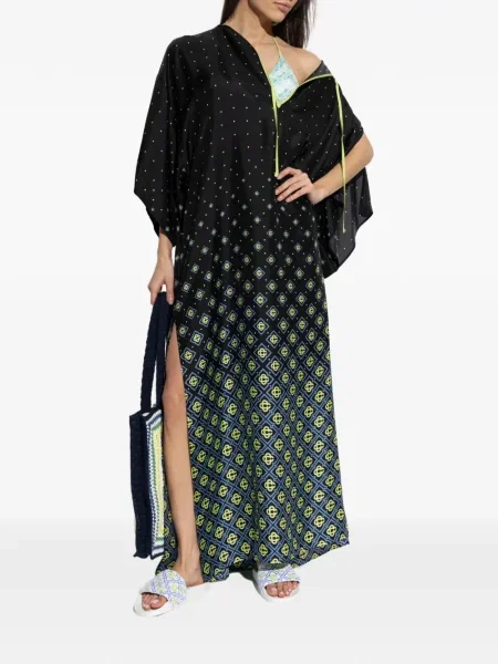 Rochie maxi Casablanca de mătase de costum negru