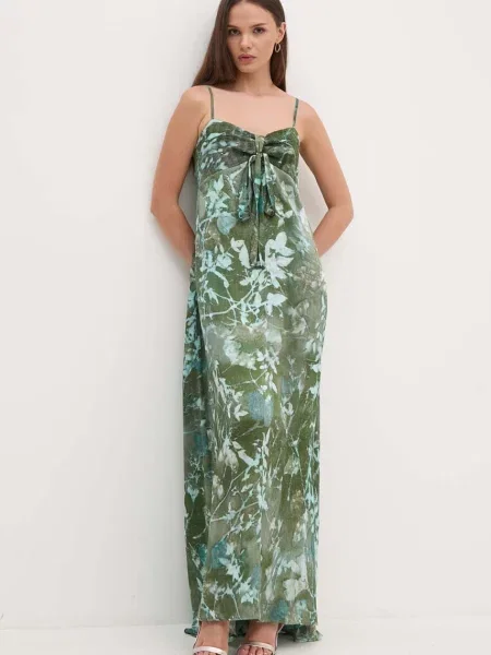 Sandro Ferrone rochie maxi evazati verde