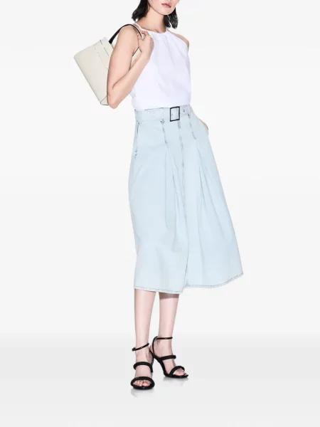 Bluză Armani Exchange cu gât halter alb