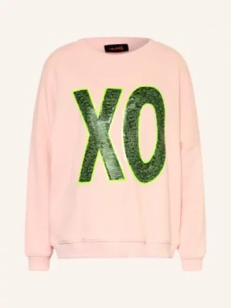 Miss Goodlife Oversized Mikina S Flitry růžového zlata / neonově / tmavě zelená žlutá