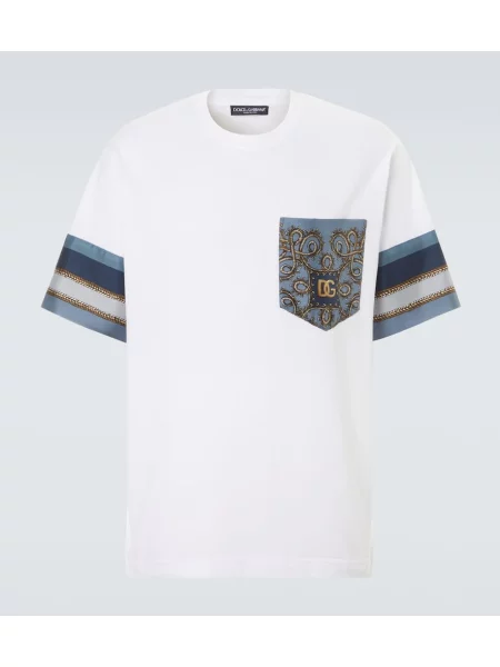 Svilena majica Dolce&gabbana s potiskom bela