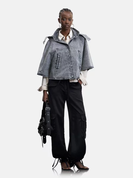 Desigual Pelerína denim čierny