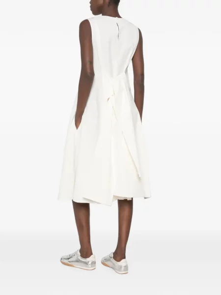 Rochie midi Jw Anderson cu funde fără mâneci alb