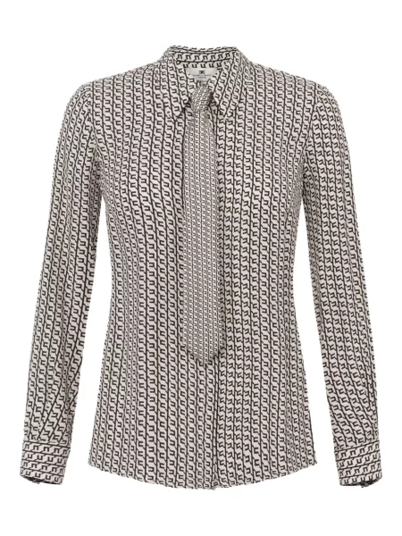 Bluză Elisabetta Franchi cu imagine cu imprimeu geometric alb