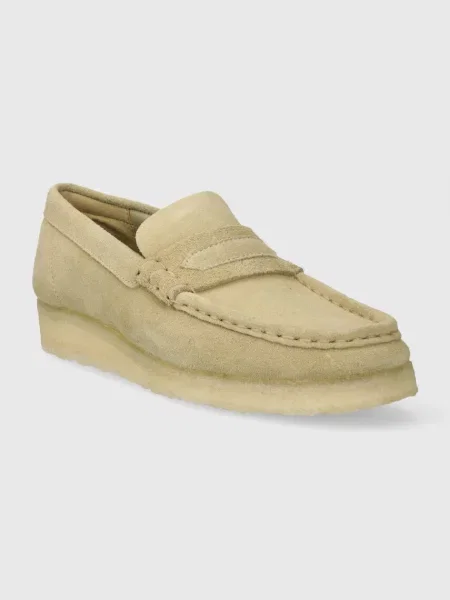 Δερμάτινα μοκασίνια Clarks Originals Wallabee Loafer μπεζ