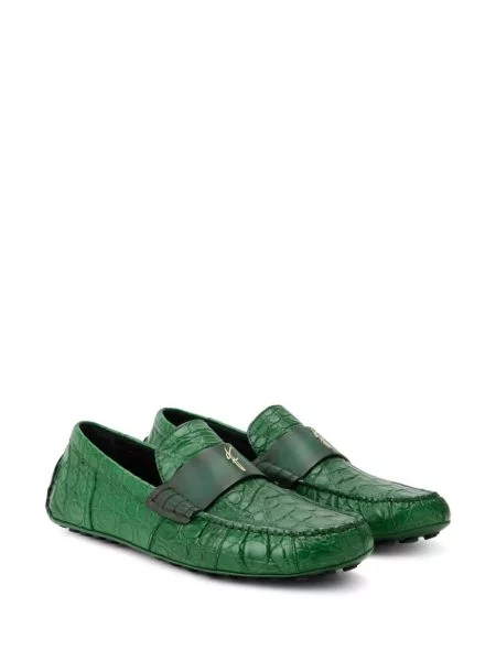 Pantofi loafer Ferragamo din piele verde