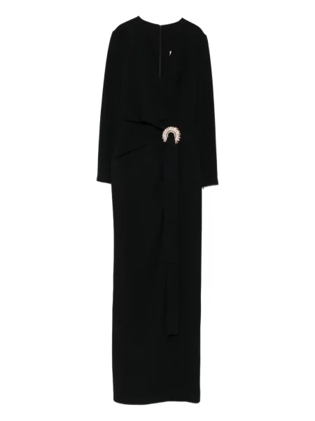 Odgovarati večernja haljina Elie Saab s kristalima crna