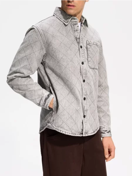 Reserved Geacă din denim deschis gri