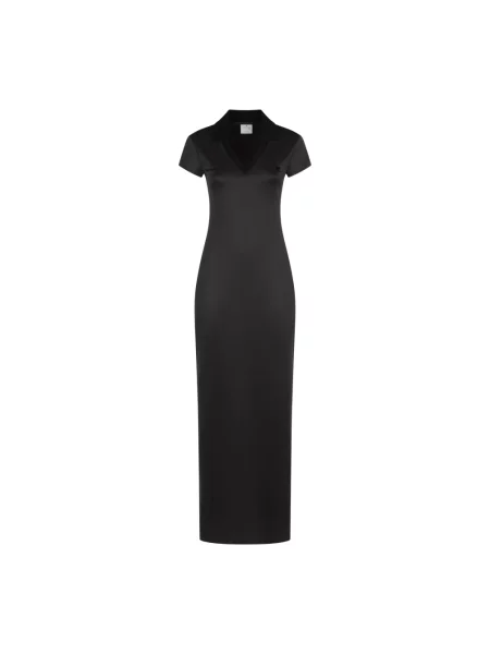 Długa sukienka maxi Courreges garniturowa czarna