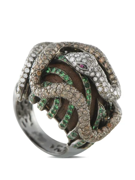 Diamant inel Lb Exclusive cu model piele de șarpe negru