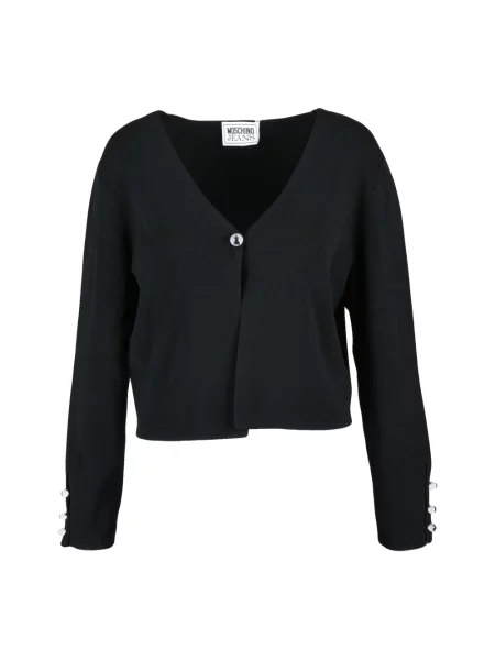 Krótki kardigan Moschino z dżerseju czarny