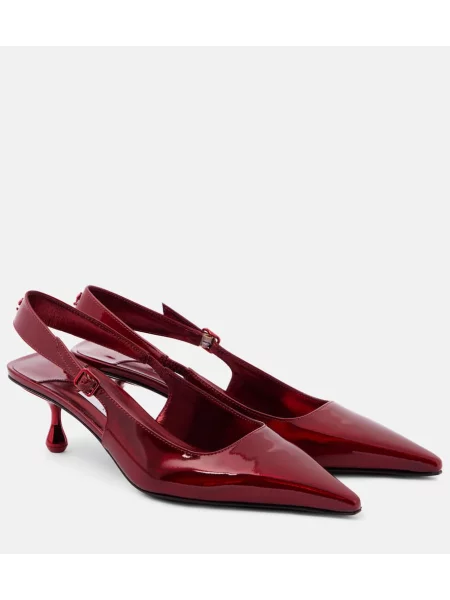 Pantofi cu toc Jimmy Choo din piele de lac slingback roșu