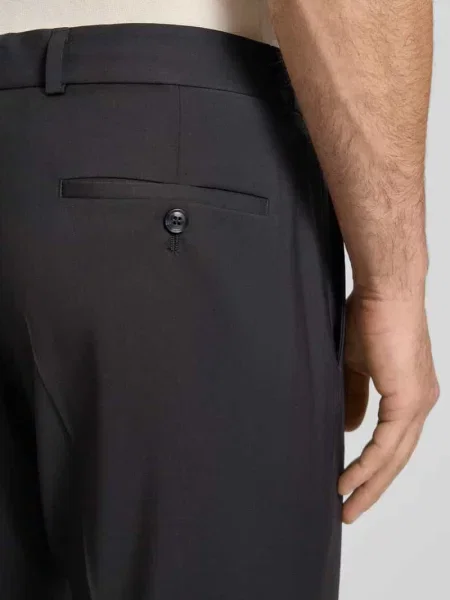 Spodnie garniturowe z żywej wełny model Cole' Cg - Club Of Gents czarne