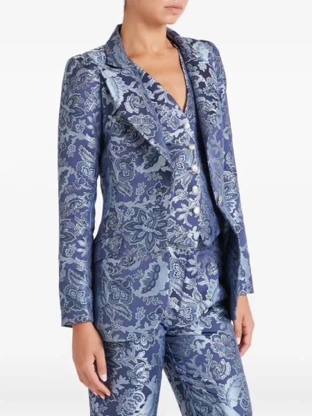 Gėlėtas raštuotas švarkas Temperley London mėlyna