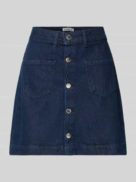 Spódnica jeansowa o linii A z czystej bawełny model ‘AMAZING’ Only granatowa