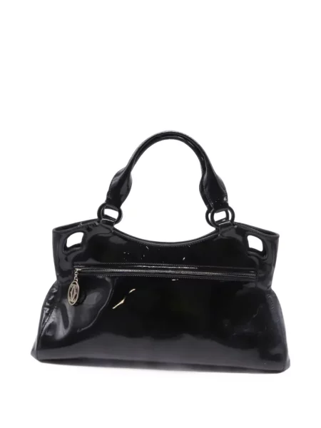 Kožená lakovaná shopper kabelka Cartier černá