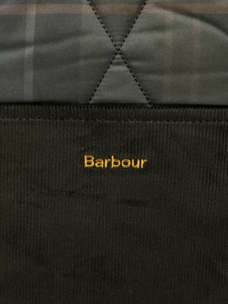 Καρό καπιτονέ τσάντα shopper Barbour με σχέδιο γκρι