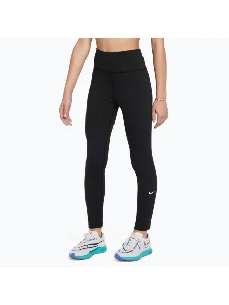 Nike One Dri-Fit High-Waisted fekete/fehér gyermek leggings. Méret: fehér