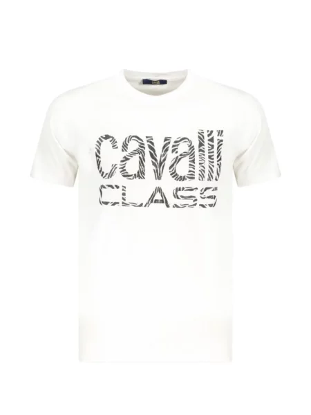Tricou Cavalli Class cu imagine alb