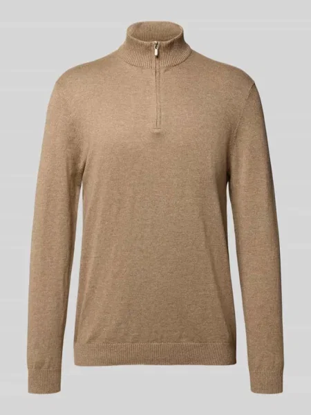 Bluza z kołnierzem o kroju regular fit z mieszanki bawełny i model ‘LOUI’ Only & Sons beżowa