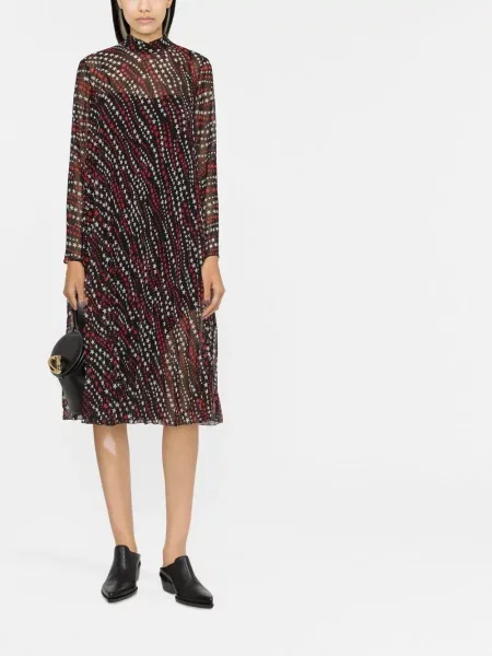 Rochie Red Valentino cu imagine plisată de costum negru