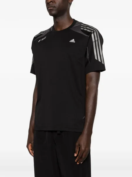 Anorak Adidas din fleece cu dungi mini alb