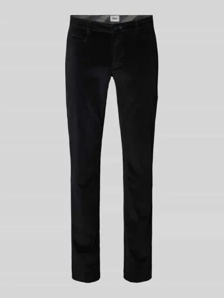Spodnie sztruksowe o kroju slim fit z z tyłu model ‘Fabio’ Brax czarne