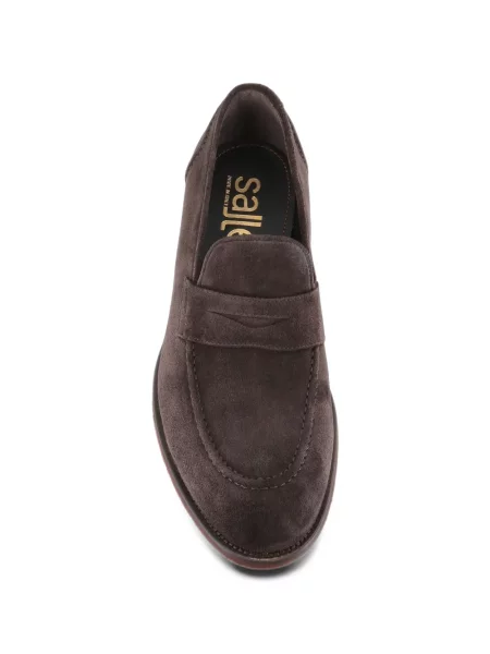 Pantofi loafer Salle De Mode din piele de căprioară maro