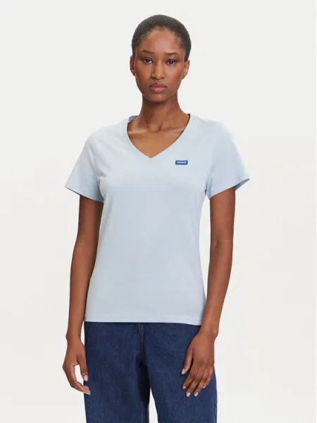 HUGO Majica Classic Svetlo modra