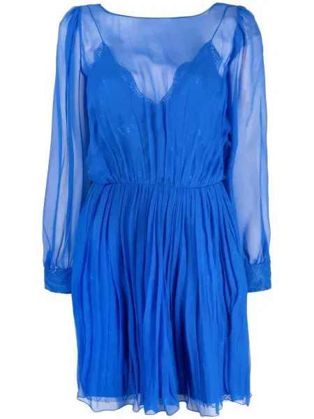 Svilena odgovarati mini haljina Alberta Ferretti plava