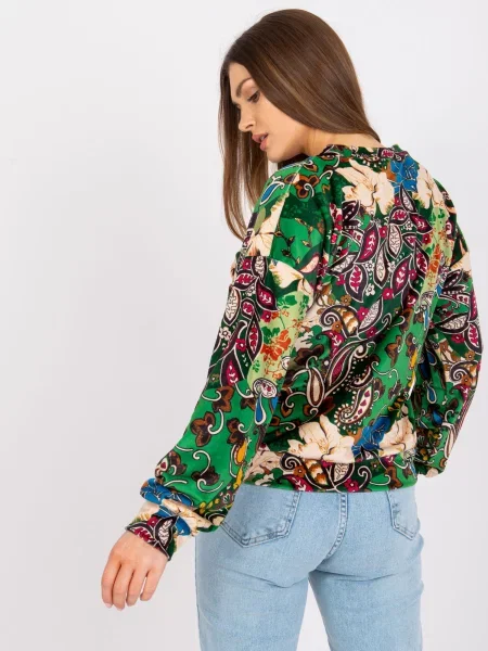 Bluză Fashionhunters cu imagine verde