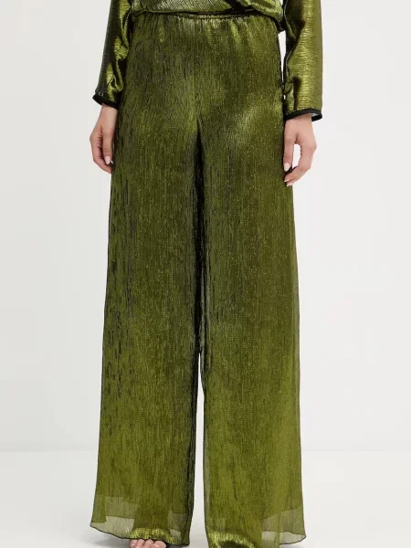 Forte Forte pantaloni lat high waist verde