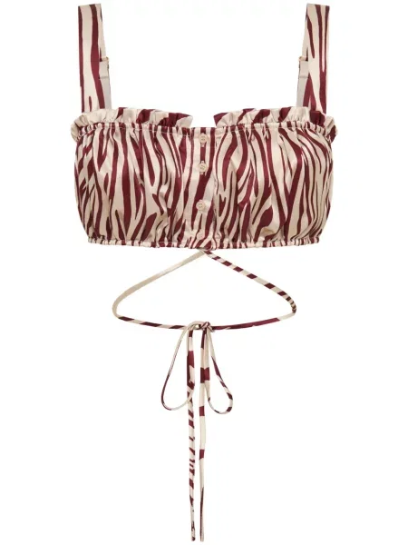 Jedwabny top Nicholas bez rękawów o krotszym kroju