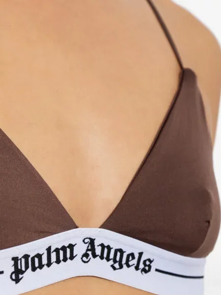 Sutien triunghi Palm Angels cu autograf maro