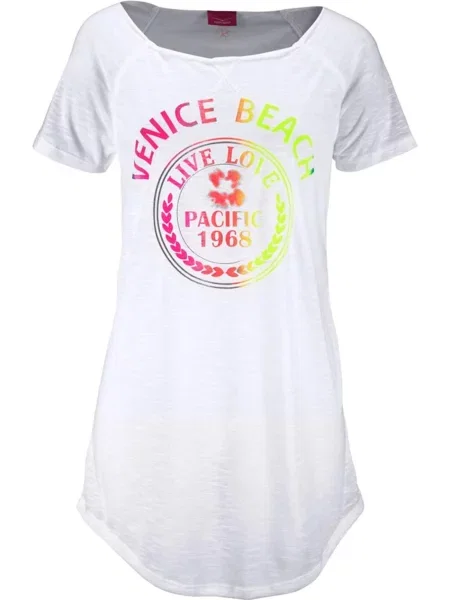 VENICE BEACH Tricou galben neon / portocaliu neon / roz neon alb