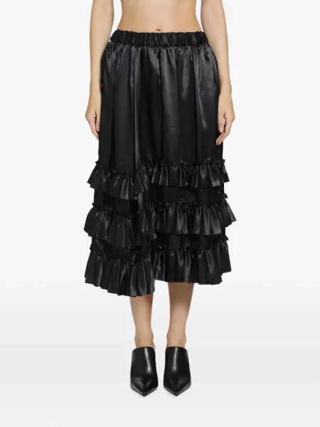 Fustă Noir Kei Ninomiya cu volane negru