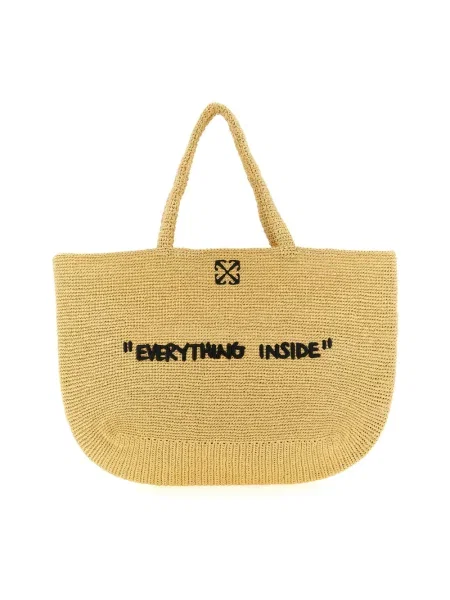 Off-White Jitney torebka tote pleciona biała