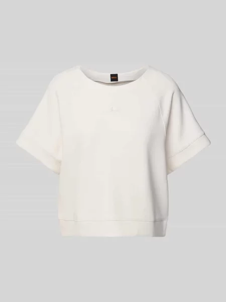 Bluza z prążkowanymi wykończeniami model ‘Emsa’ biała