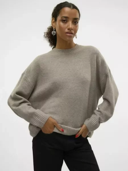 Μελανζέ πουλόβερ Vero Moda μπεζ