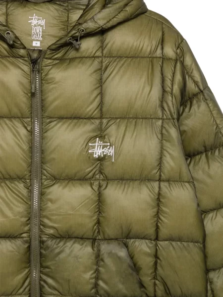 Geacă cu puf Stüssy cu glugă verde