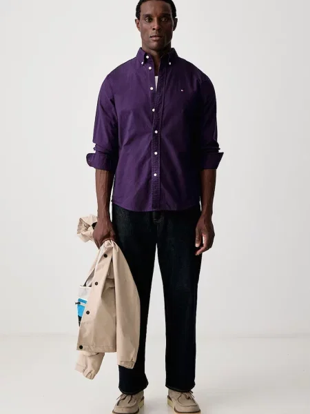 Tommy Hilfiger Cămașă Solid Heritage violet