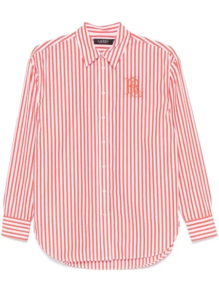 Cămașă Lauren Ralph Lauren cu dungi portocaliu