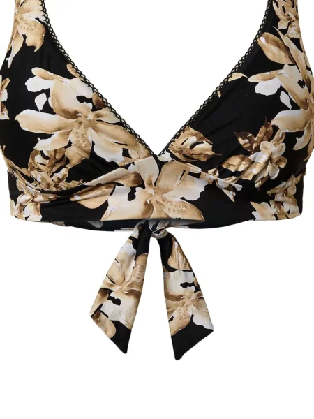 Bikini Twinset cu model floral cu imagine negru