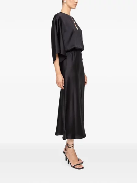 Rochie midi Nissa din satin negru