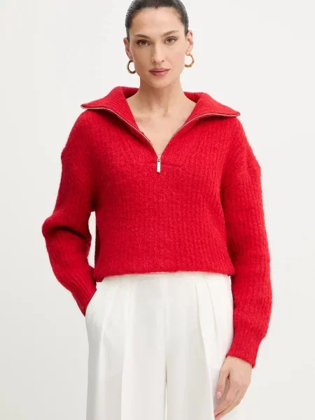 Morgan pulover călduros cu turtleneck MFLAMI roșu