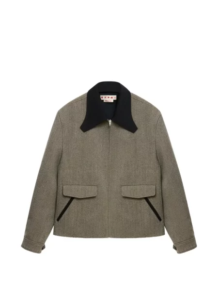 Gulerat geacă Marni din tweed gri