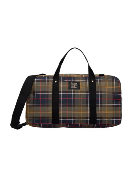 Torba Barbour w kratę z nadrukiem zielona