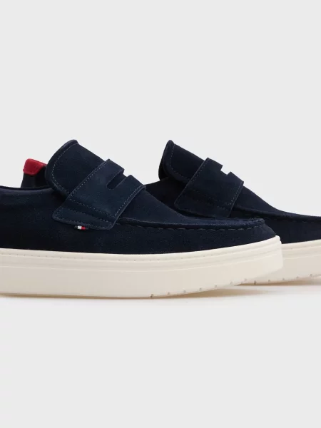 Замшевые лоферы Tommy Hilfiger синие