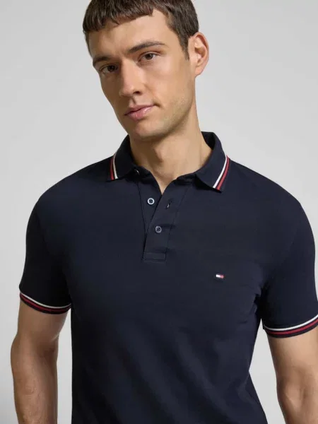 Koszulka polo o kroju slim fit z wyhaftowanym logo Tommy Hilfiger