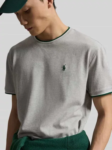 Koszulka T-shirt z mieszanki bawełny w kroju regular fit z kontrastowymi paskami Polo Ralph Lauren